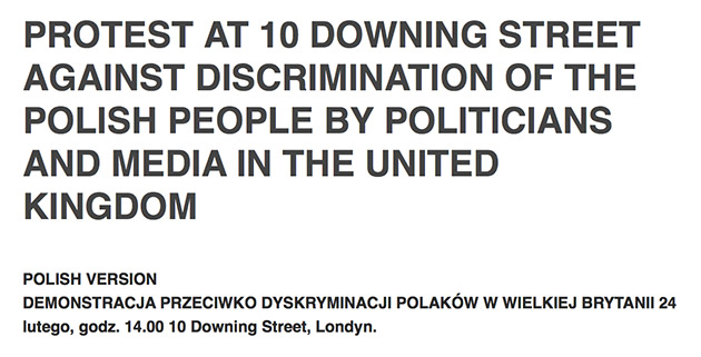 petycja przeciwko dyskrynimacji polakow w uk