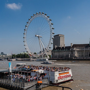 Londyn Eye - widok z brzegu rzeki Theme