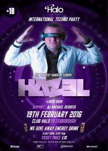 officialny plakat koncert dj hazel w peterborough 2016