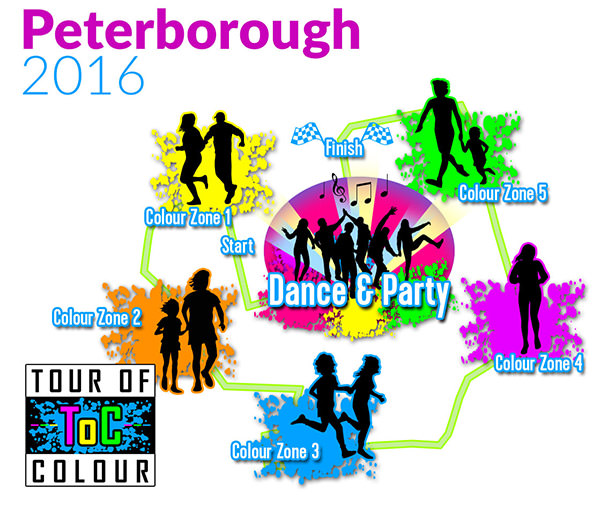 Tour of Colour mapa Peterborough